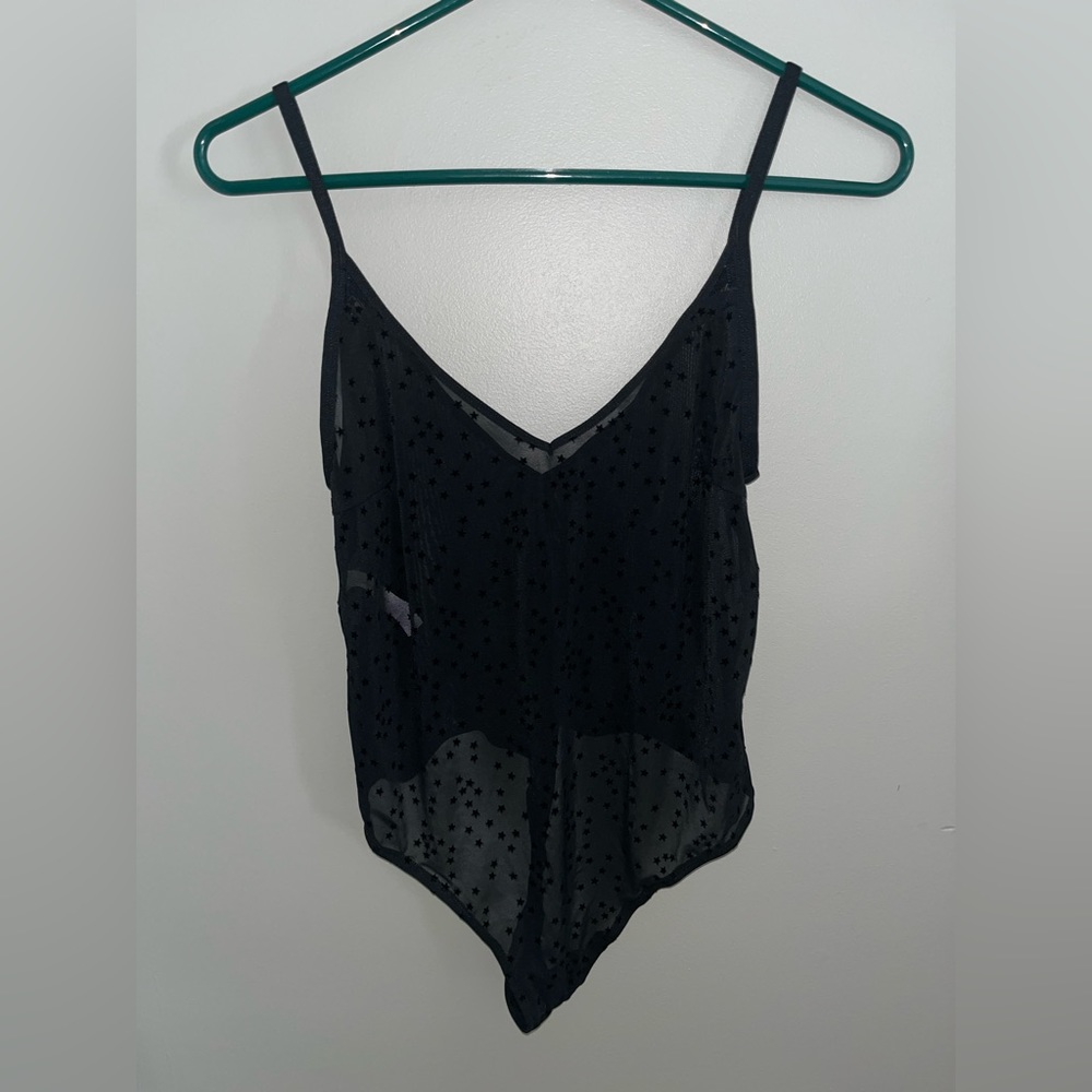 Black sheer body suit